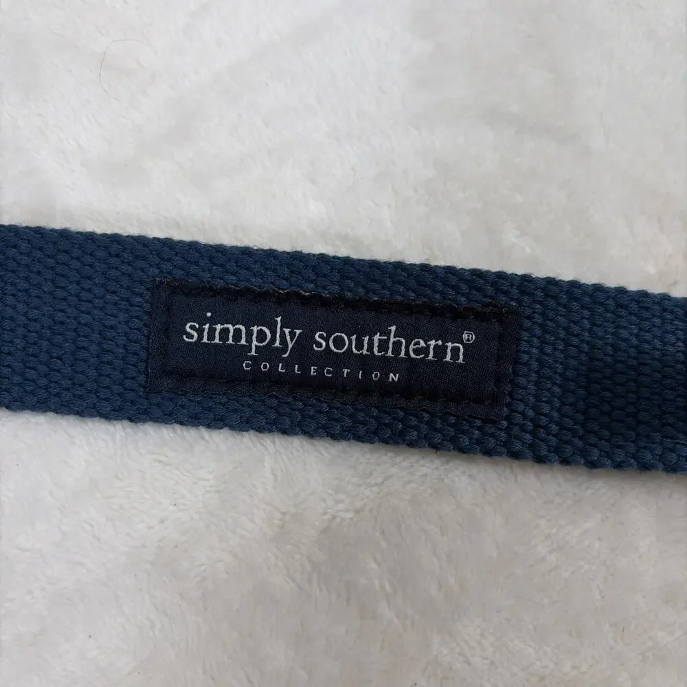 Men's Size 32 Simply Southern Collection Bow Tie Patterned Canvas/Leather Belt